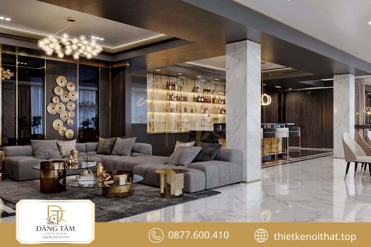 Thiết kế nội thất nhà chung cư 75m2 Luxury sang trọng, tinh tế với vật liệu cao cấp chọn lọc