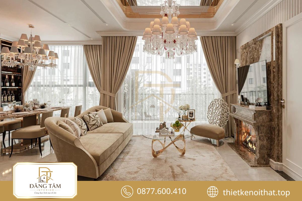 Thiết kế chung cư 75m2 Tân cổ điển thanh lịch, cân đối và bền đẹp theo thời gian dài