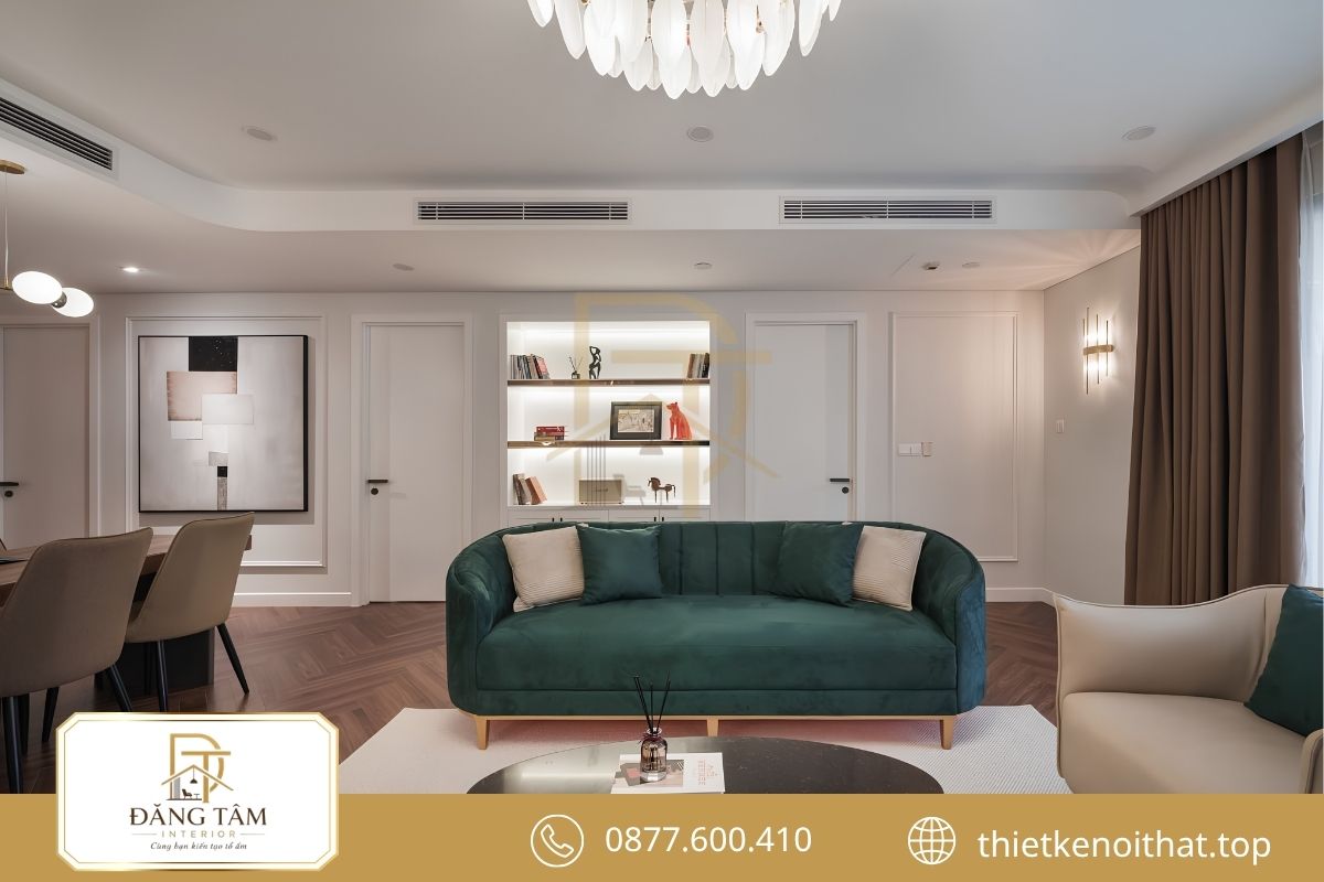 Căn hộ 110m2 Neo Classic tinh giản với phào chỉ và gam màu thanh lịch 