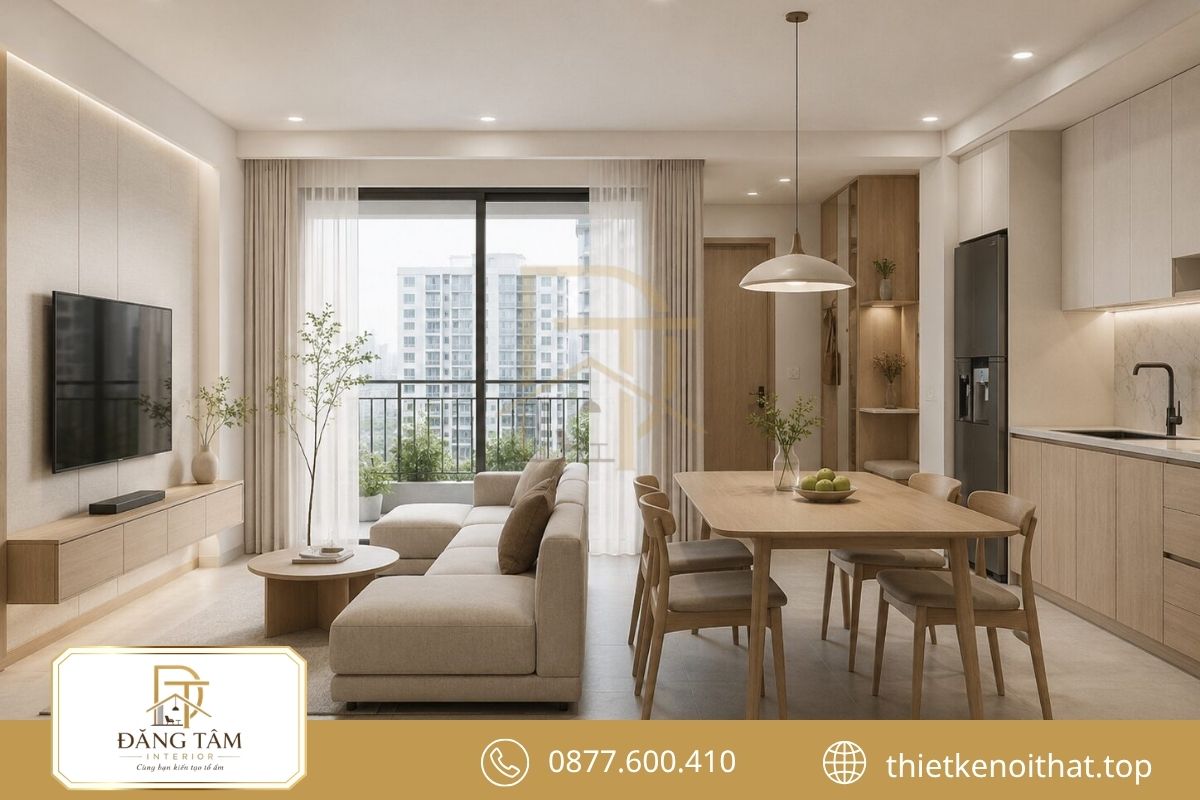 Thiết kế nội thất chung cư 80m2 Minimalism gọn gàng và tiện nghi