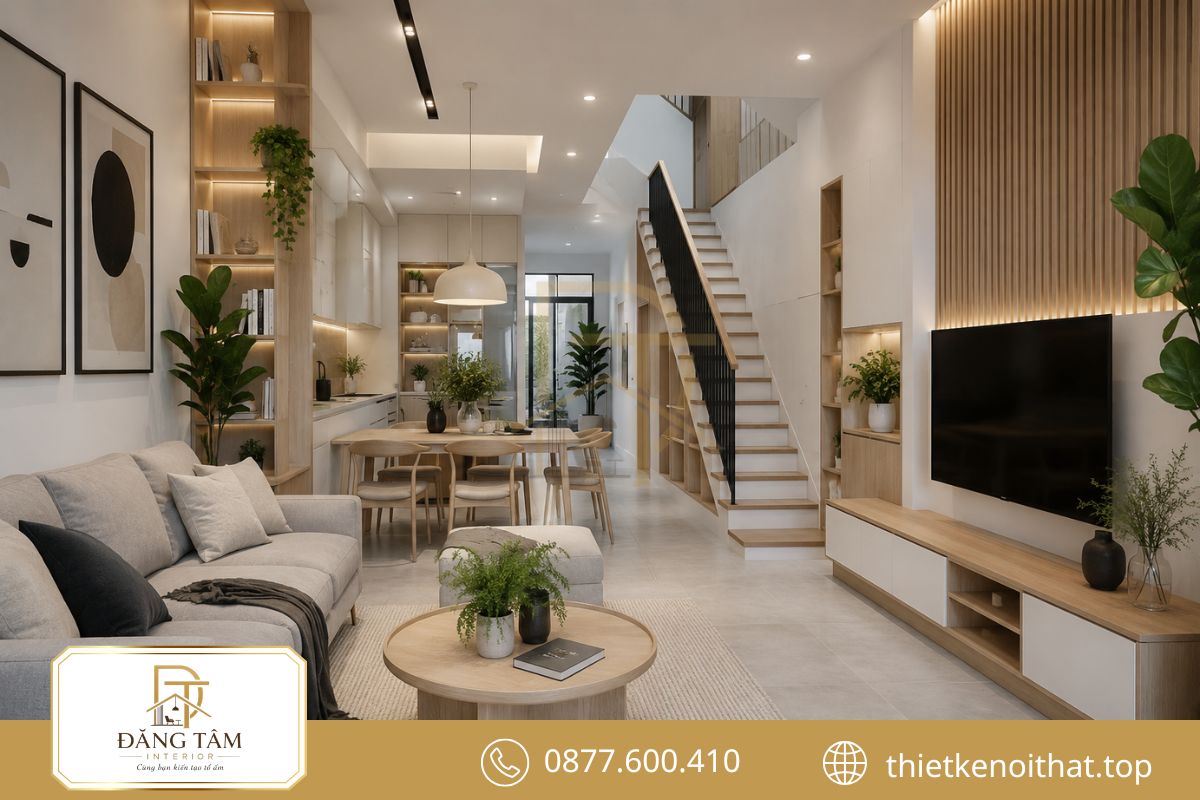 Mặt bằng 5x15m mang đến không gian sống tiện nghi, rộng thoáng và hiện đại