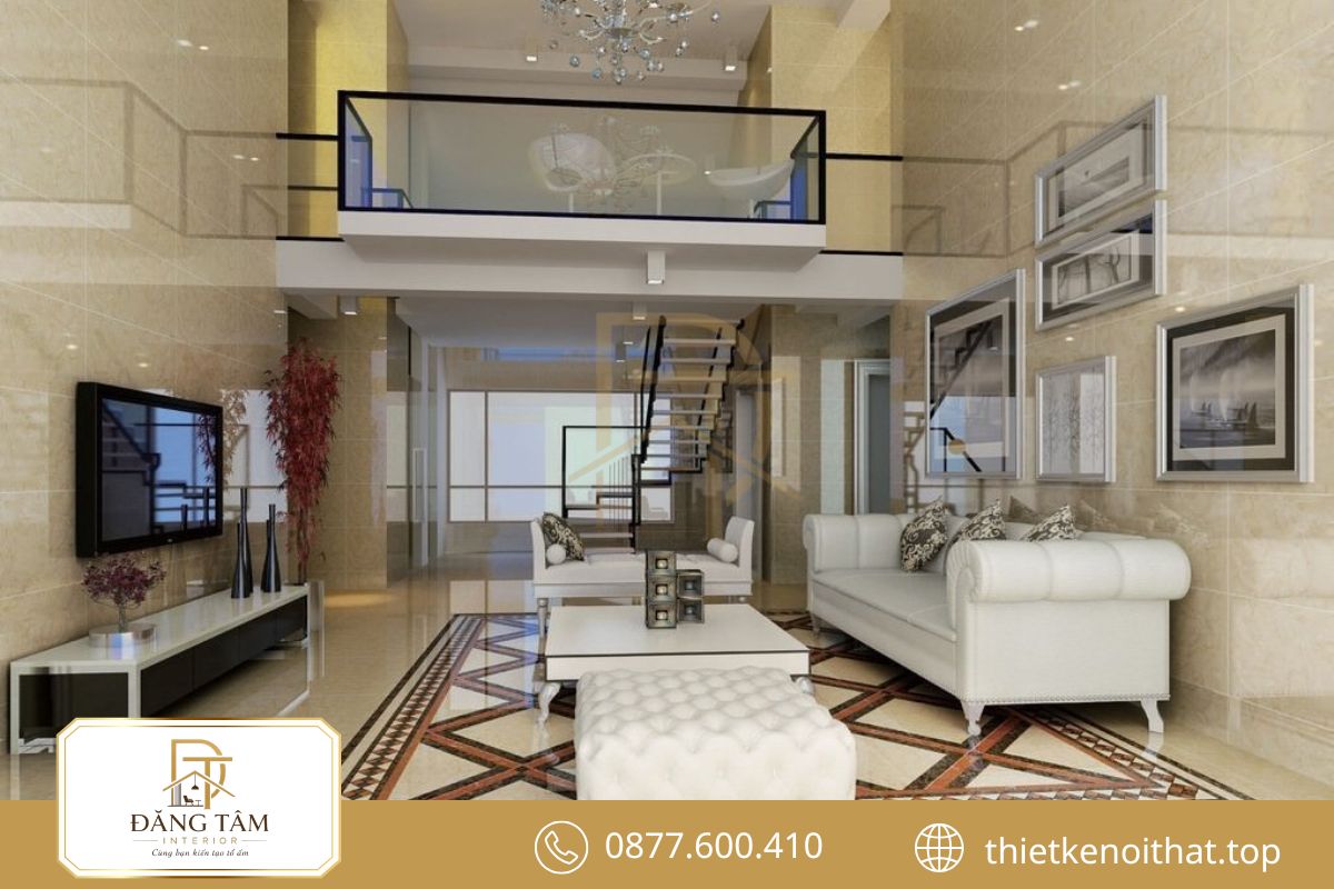 Mẫu thiết kế nội thất nhà ống có gác lửng hiện đại và tiện nghi