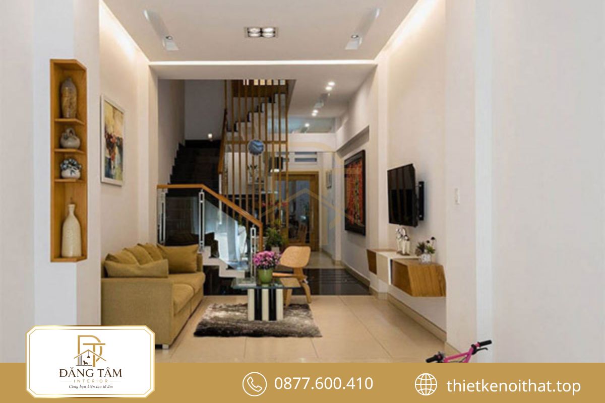 Thiết kế phòng khách nhà ống 3m tối ưu diện tích, rộng thoáng và tiện nghi