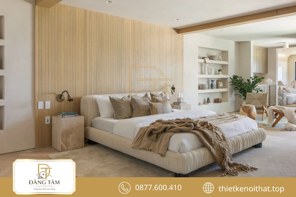 Thiết kế phòng ngủ master chung cư 68m2 ấm cúng. 
