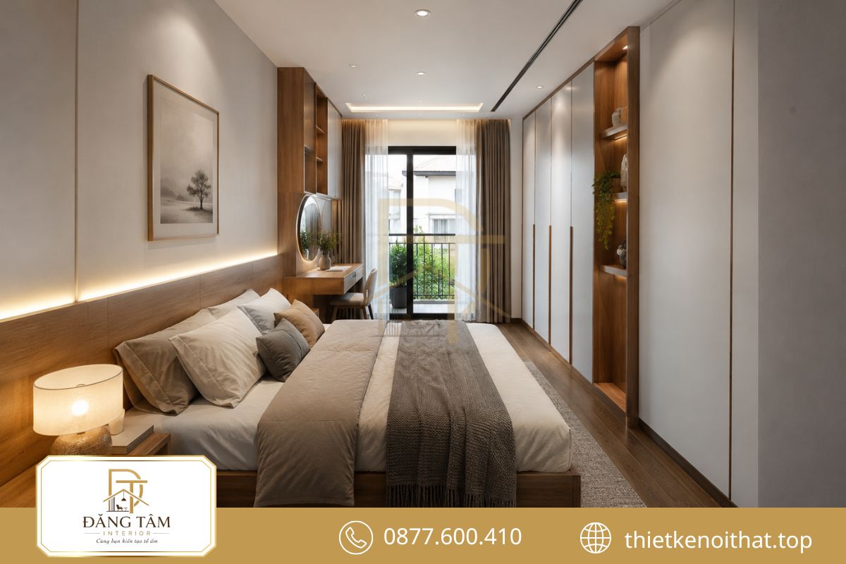 Phòng ngủ nhà ống 4m yên tĩnh, tiện nghi và đảm bảo sự riêng tư