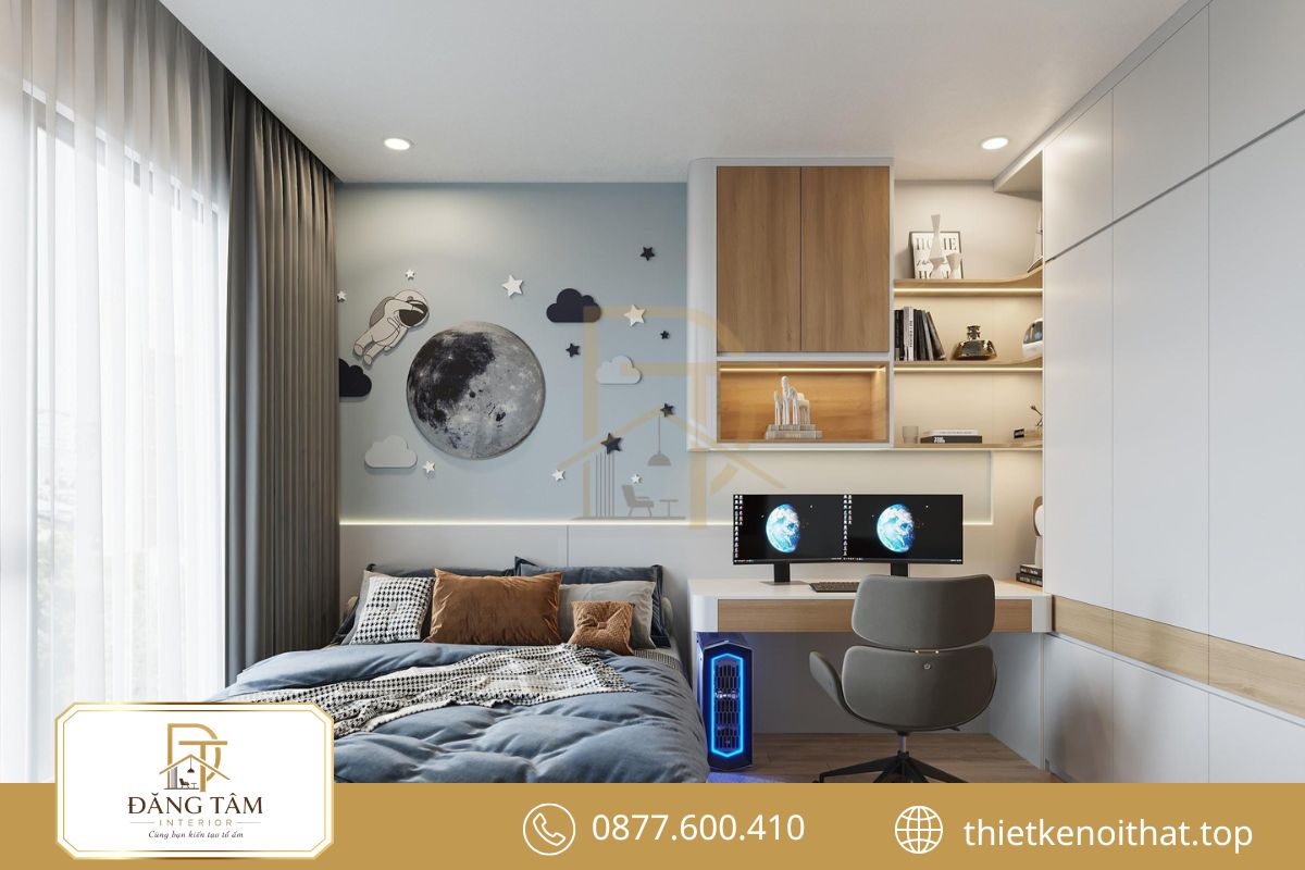 Thiết kế căn hộ chung cư tối ưu phòng ngủ trẻ em và phòng ngủ phụ