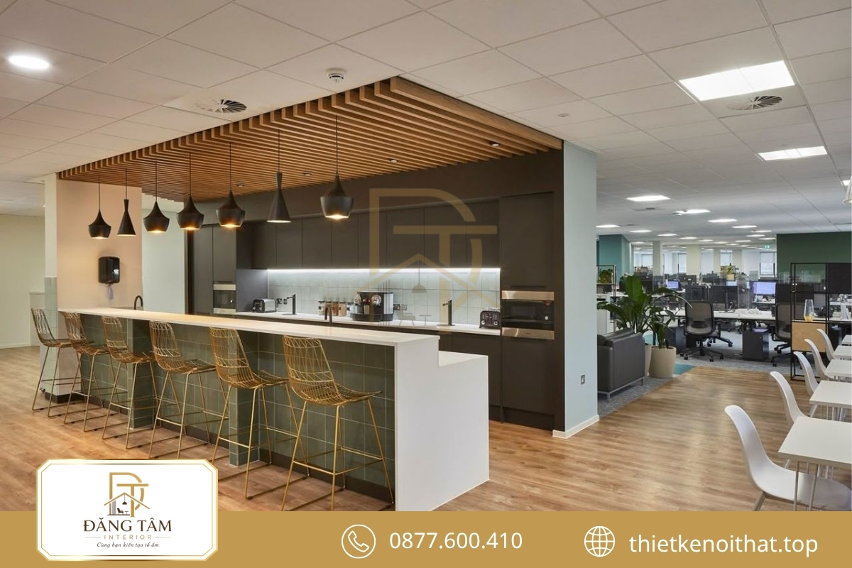 Pantry và lounge tạo không gian nghỉ ngơi thoải mái cho nhân viên