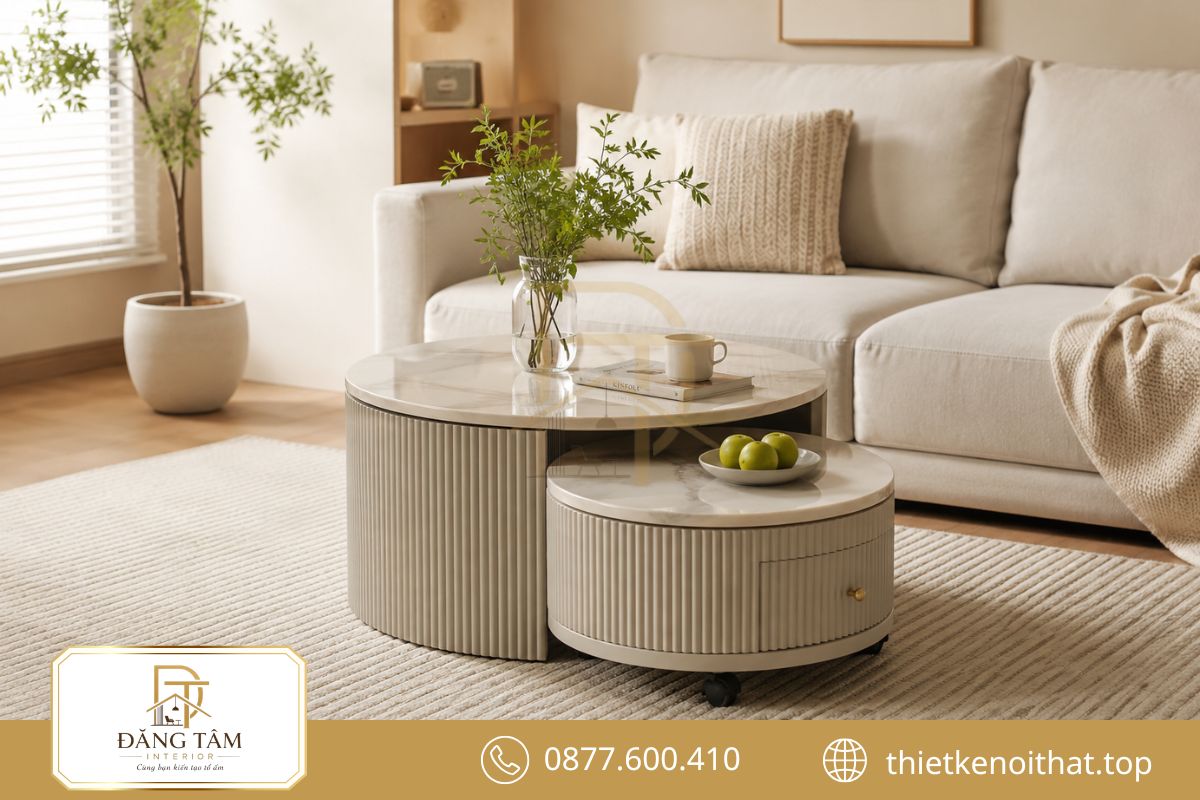 Bàn trà linh hoạt hỗ trợ sinh hoạt và tiết kiệm diện tích phòng