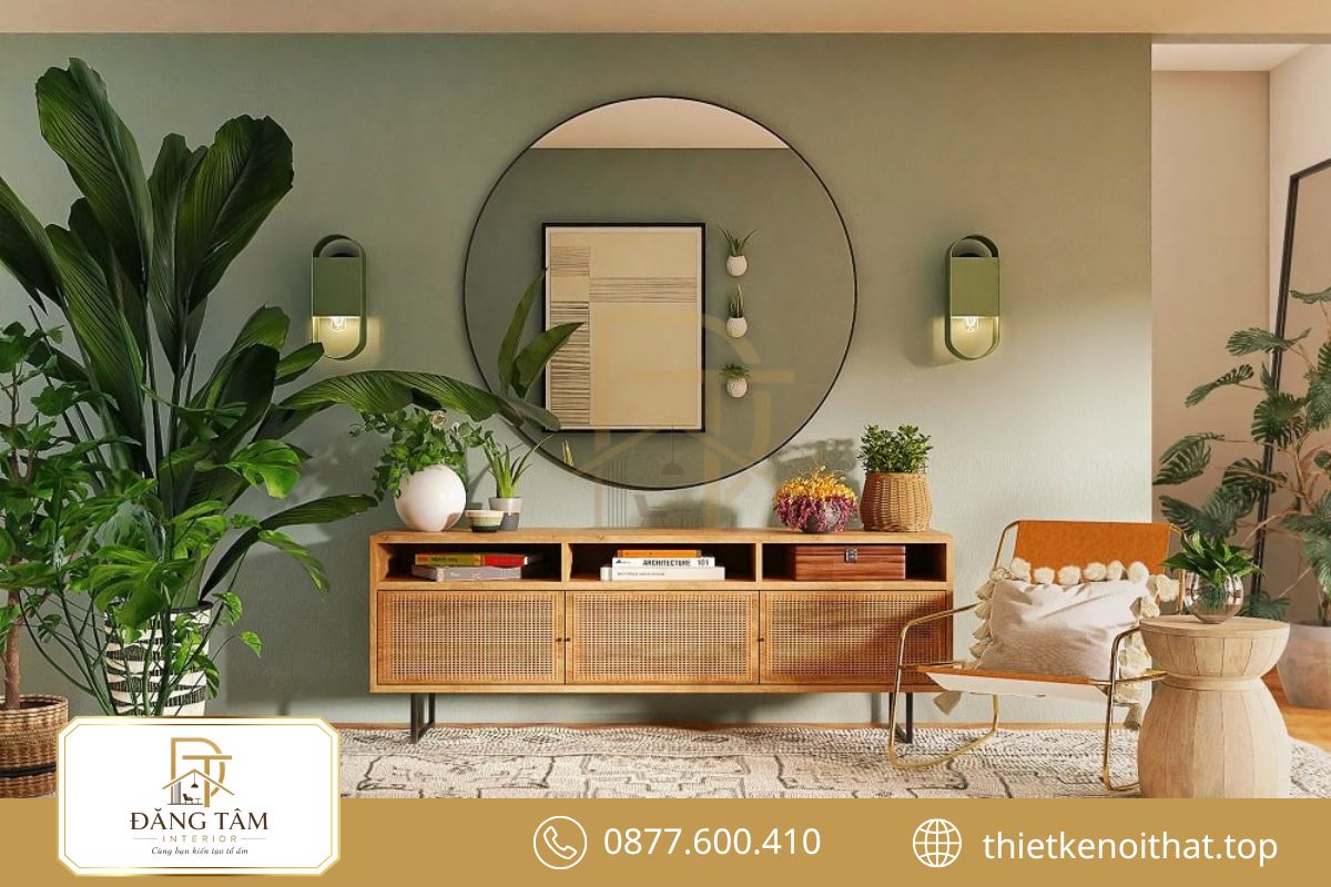 Bảng màu trầm ấm giúp phong cách nội thất Tropical thanh lịch và dễ ứng dụng