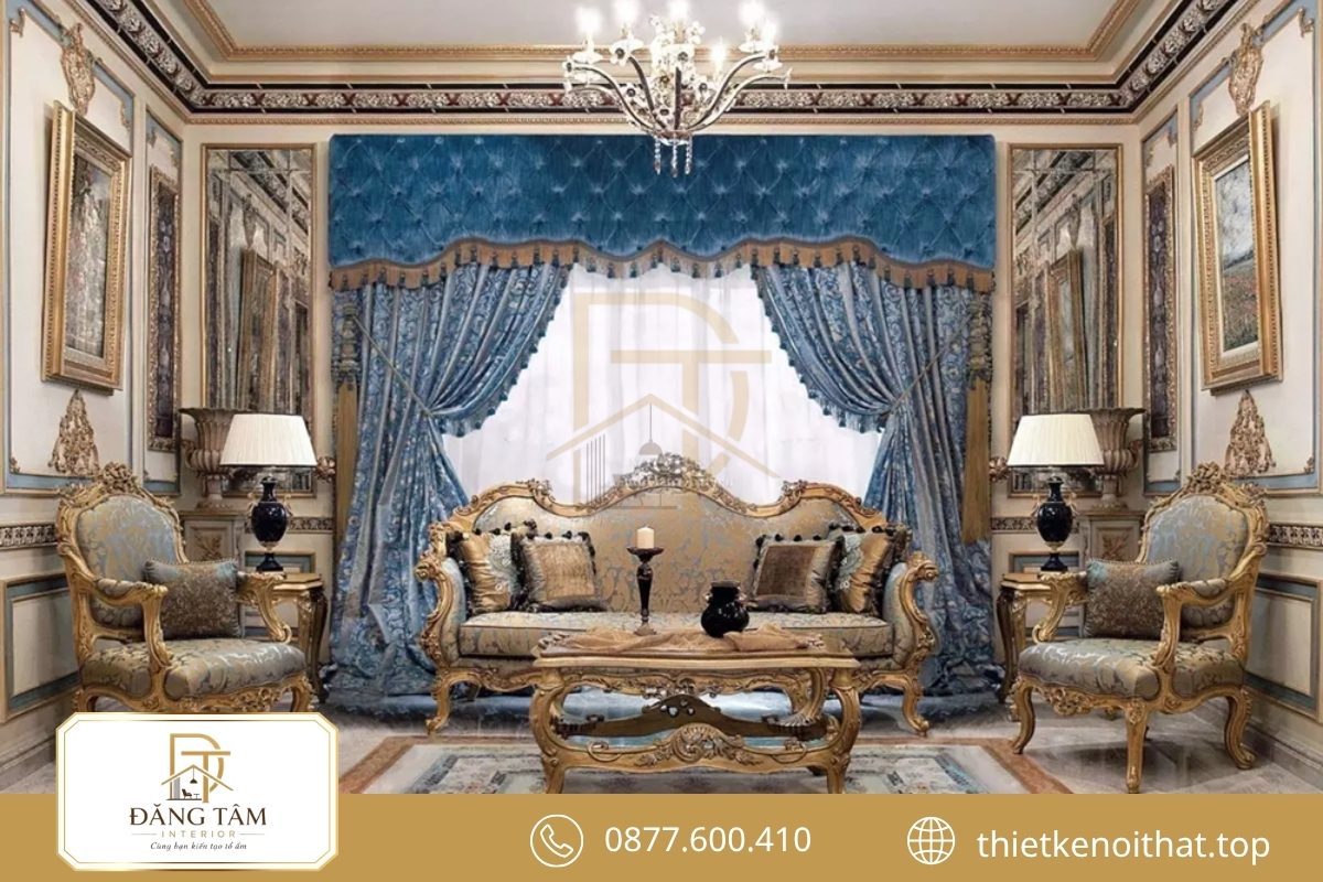 Biệt thự phong cách nội thất Baroque phô diễn vẻ bề thế qua sảnh và cầu thang lớn