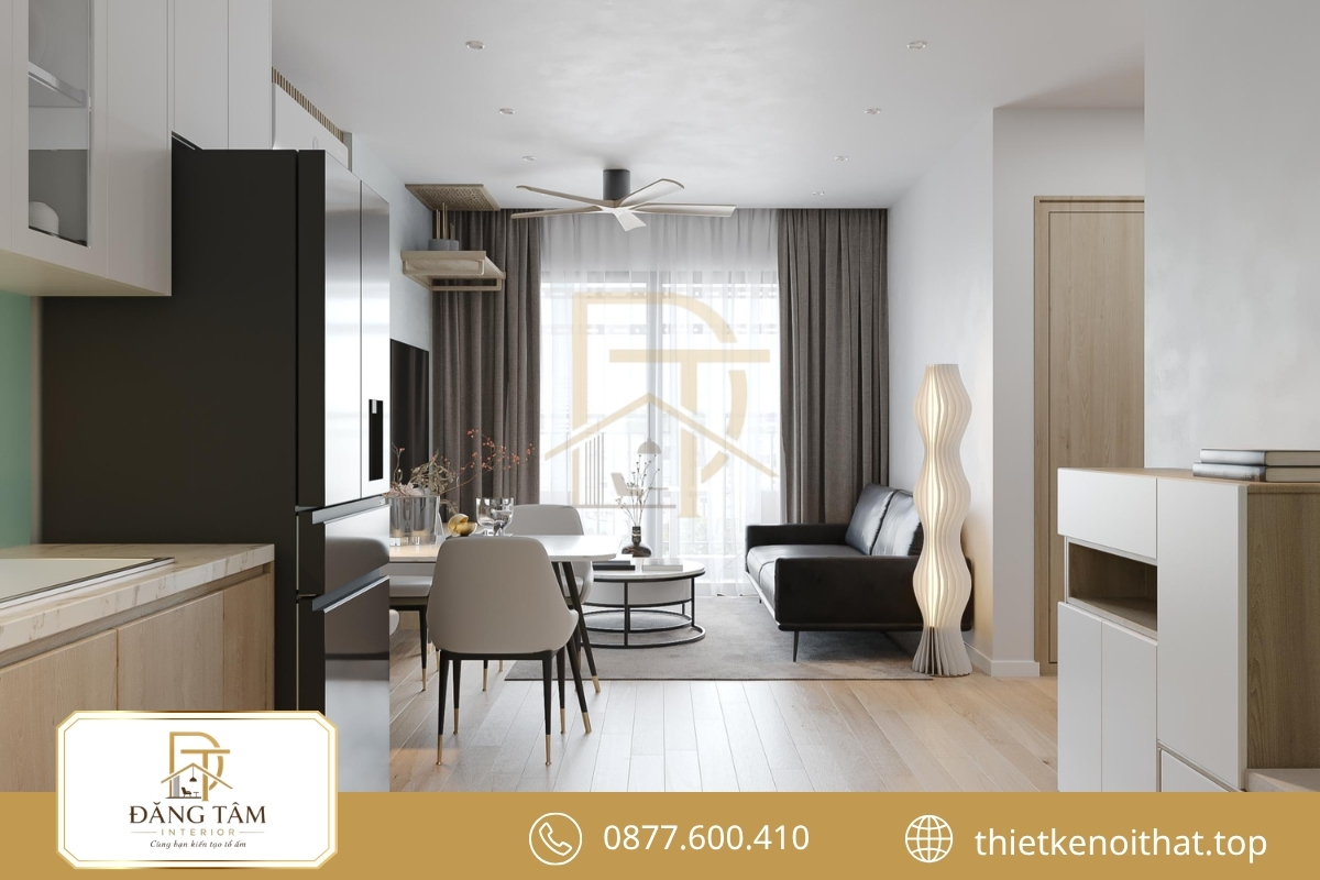 Bố trí khoa học giúp căn hộ một phòng ngủ rộng rãi và tiện nghi