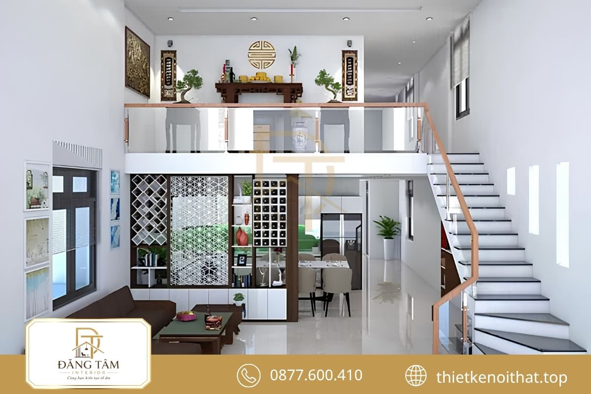 Khu vực thờ trang nghiêm, yên tĩnh và hài hòa 