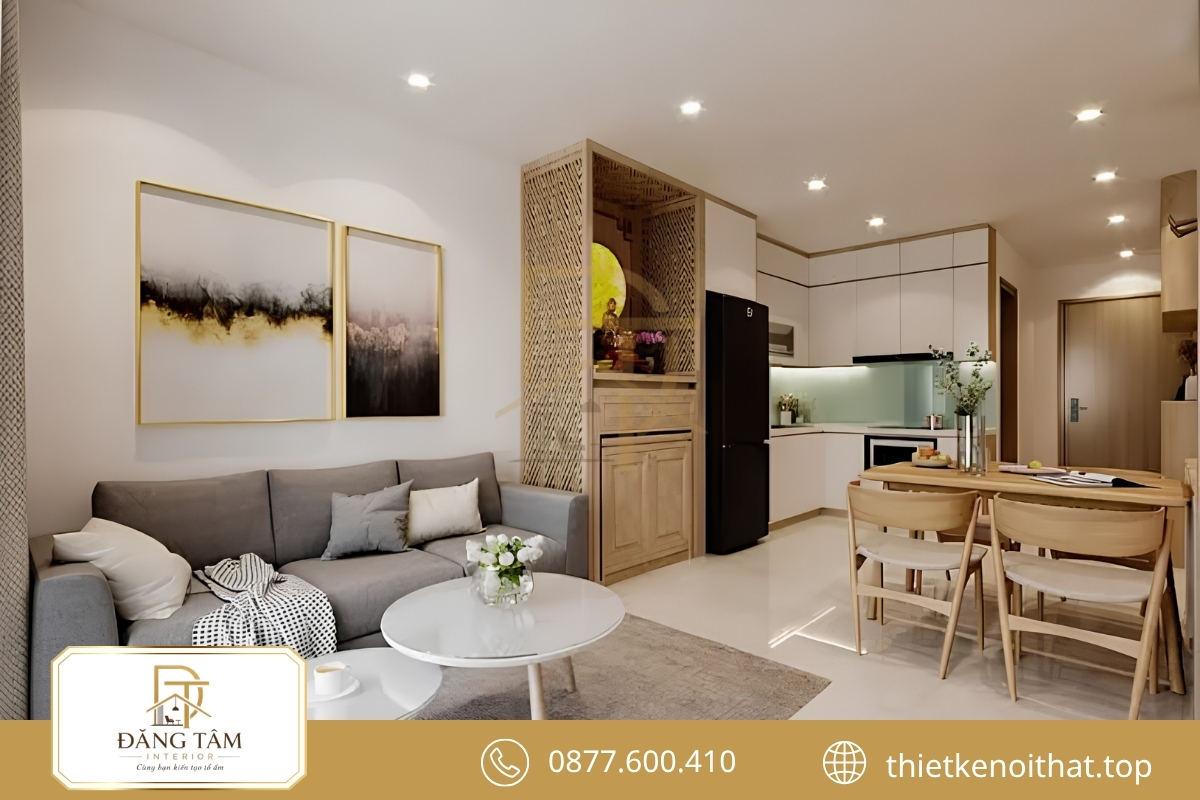 Cải tạo căn hộ chung cư 1 phòng ngủ tạo mặt bằng 50–60m2 rộng thoáng