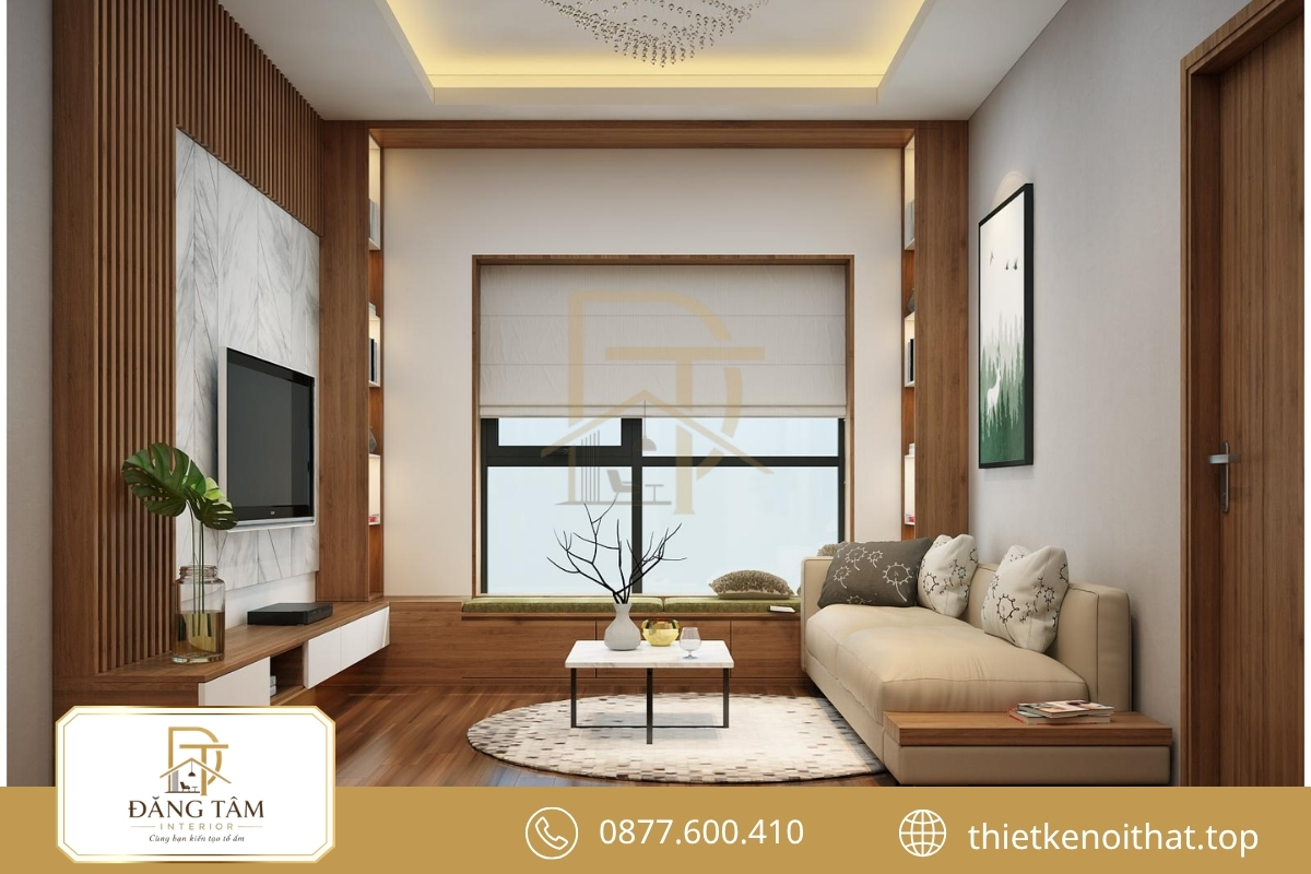 Đồ gỗ cũ tạo chiều sâu cho cải tạo căn hộ chung cư 3 phòng ngủ
