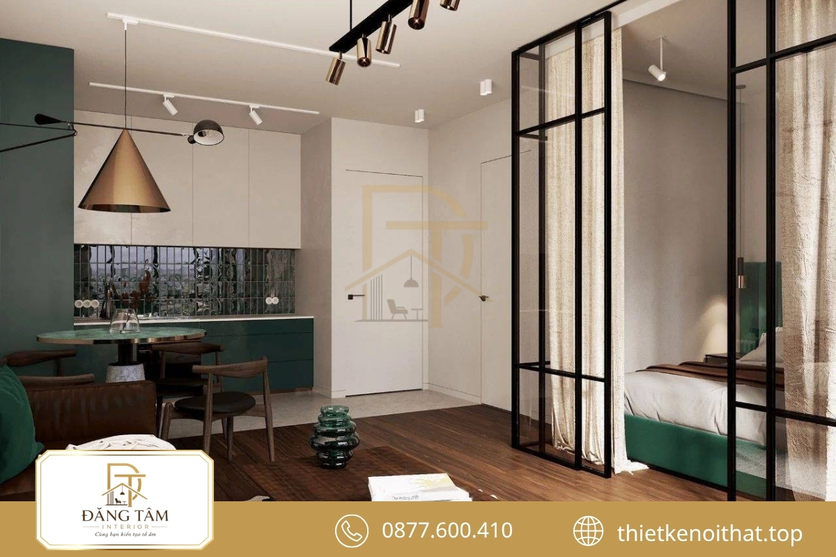 Cải tạo căn hộ chung cư 1 phòng ngủ mang vẻ hiện đại, tiện nghi