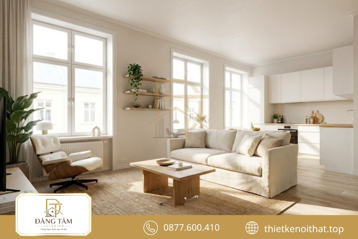 Cải tạo căn hộ chung cư 2 phòng ngủ mở rộng không gian sống