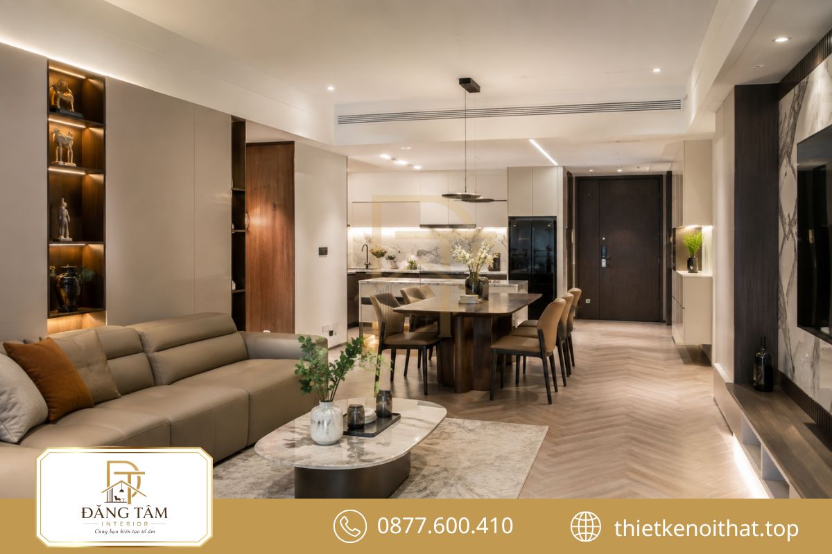 Phong cách hiện đại mang đến diện mạo sửa chung cư đẹp tinh gọn, sang trọng