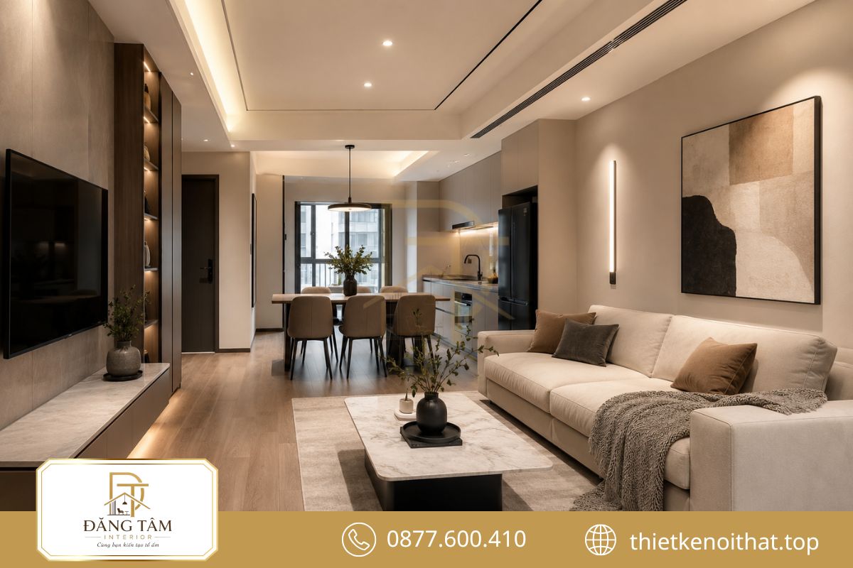 Phong cách tối giản giúp cải tạo chung cư giữ không gian thoáng và thanh lịch