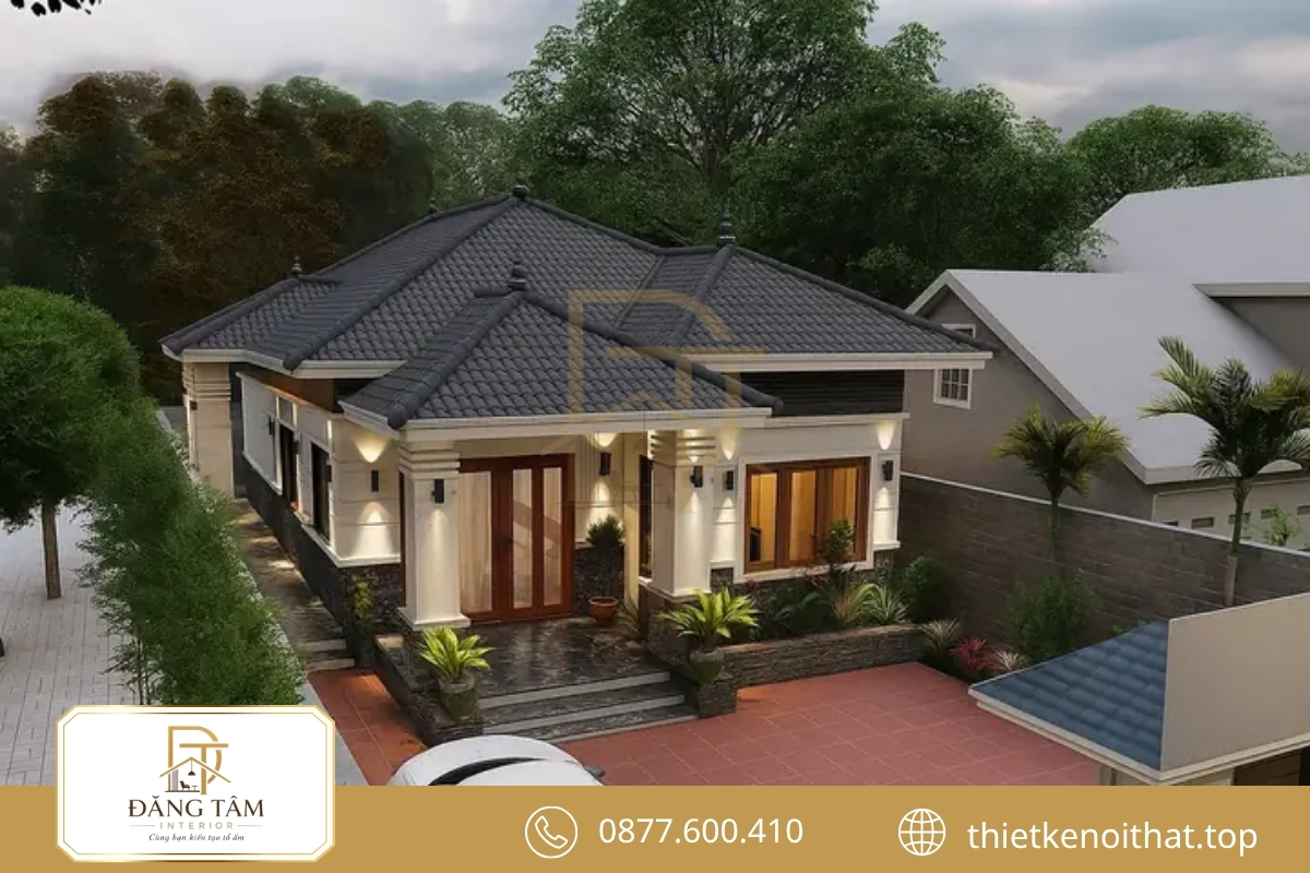 Nhà cấp 4 mái ngói nông thôn hiện đại, thoáng sáng và gần gũi 