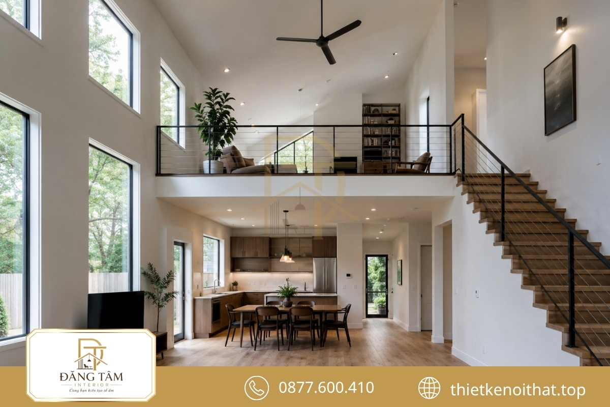 Cải tạo nhà cấp 4 thành gác lửng khi chiều cao mái đủ thoáng