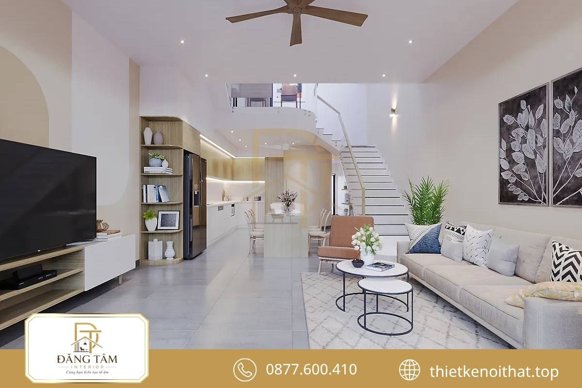 Nh&agrave; lệch tầng th&ecirc;m tho&aacute;ng s&aacute;ng sau cải tạo nh&agrave; ống cũ
