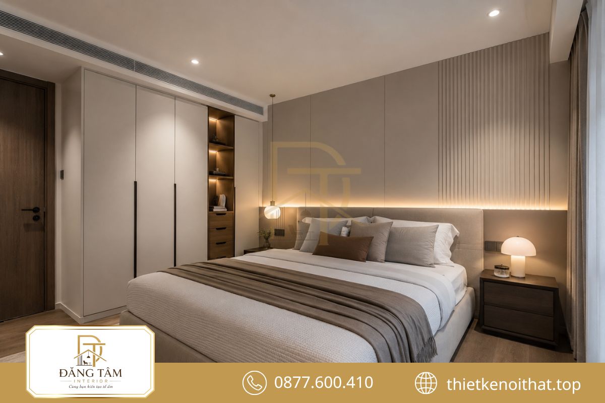 Ph&ograve;ng ngủ gọn g&agrave;ng thể hiện hiệu quả của thiết kế cải tạo nh&agrave; hợp l&yacute;