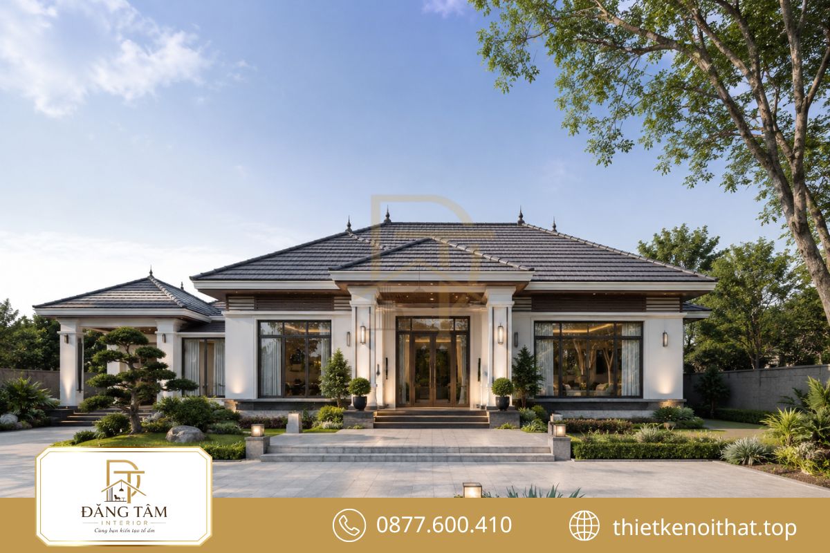 Mái Nhật thanh thoát mang lại nét sang trọng nhẹ nhàng cho công trình