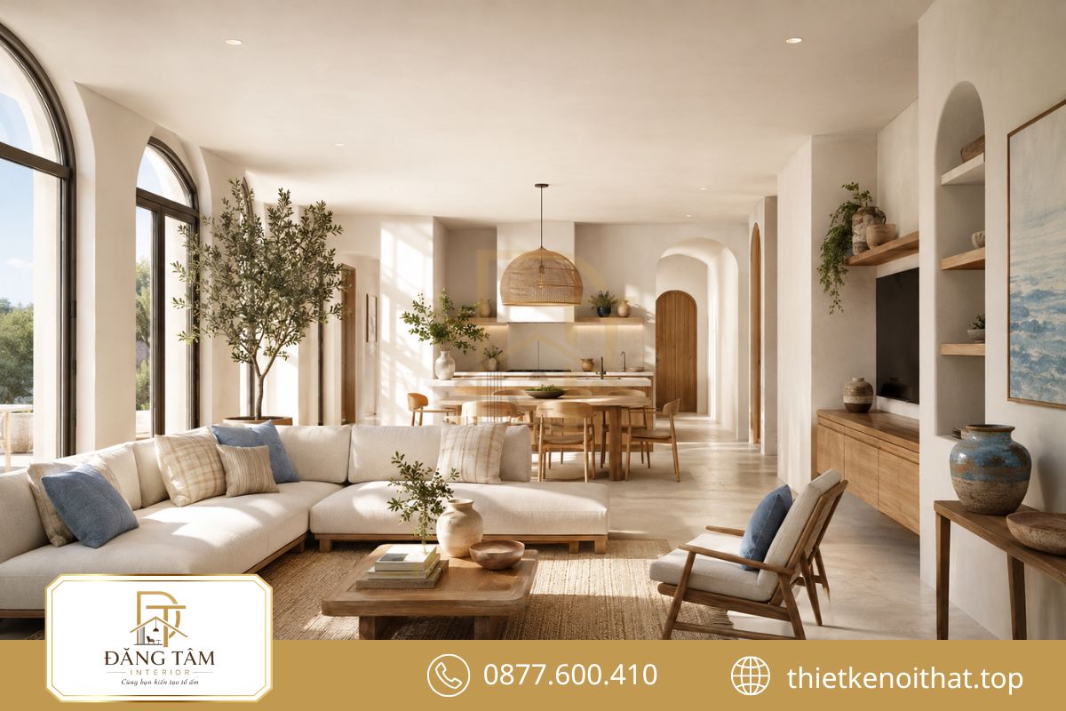 Căn hộ Mediterranean hiện đại giữ nét phóng khoáng trong diện tích vừa phải