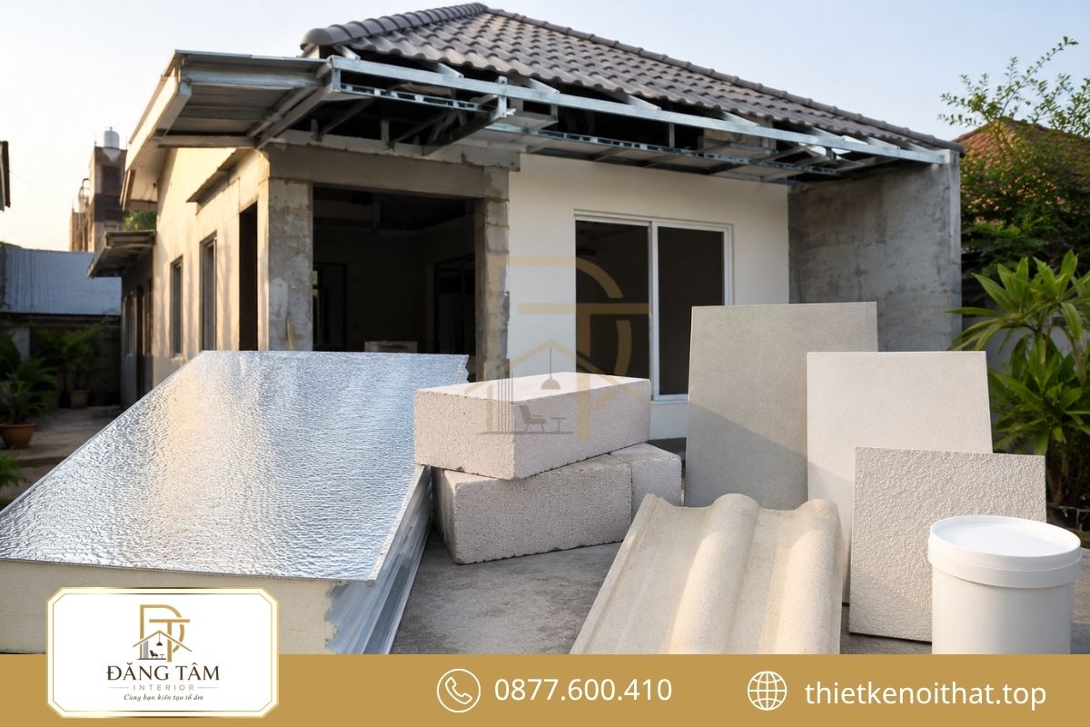 Vật liệu nhẹ và bền hỗ trợ cải tạo nhà ống 1 tầng lâu dài