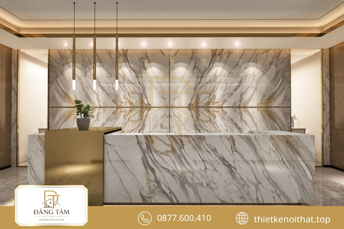 Bố trí quầy lễ tân hợp lý giữ luồng di chuyển luôn thông thoáng