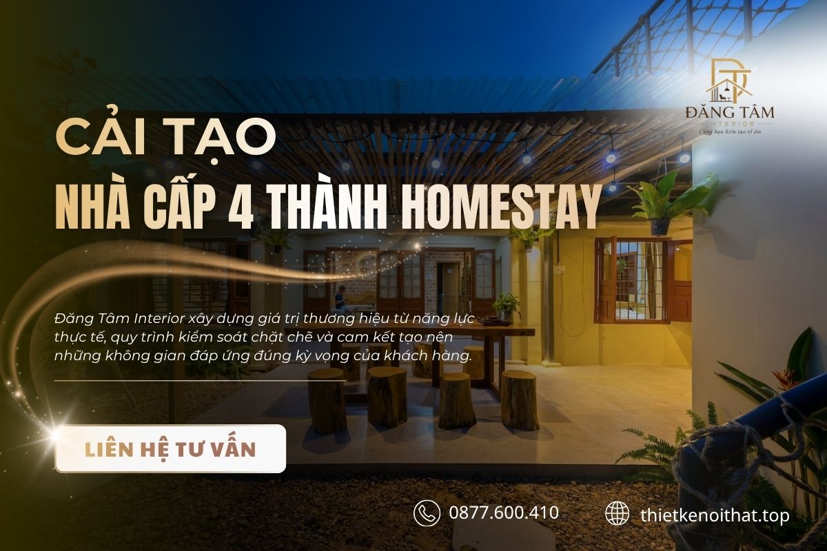 Đăng Tâm Interior phát triển homestay hài hòa giữa concept và hiệu quả vận hành