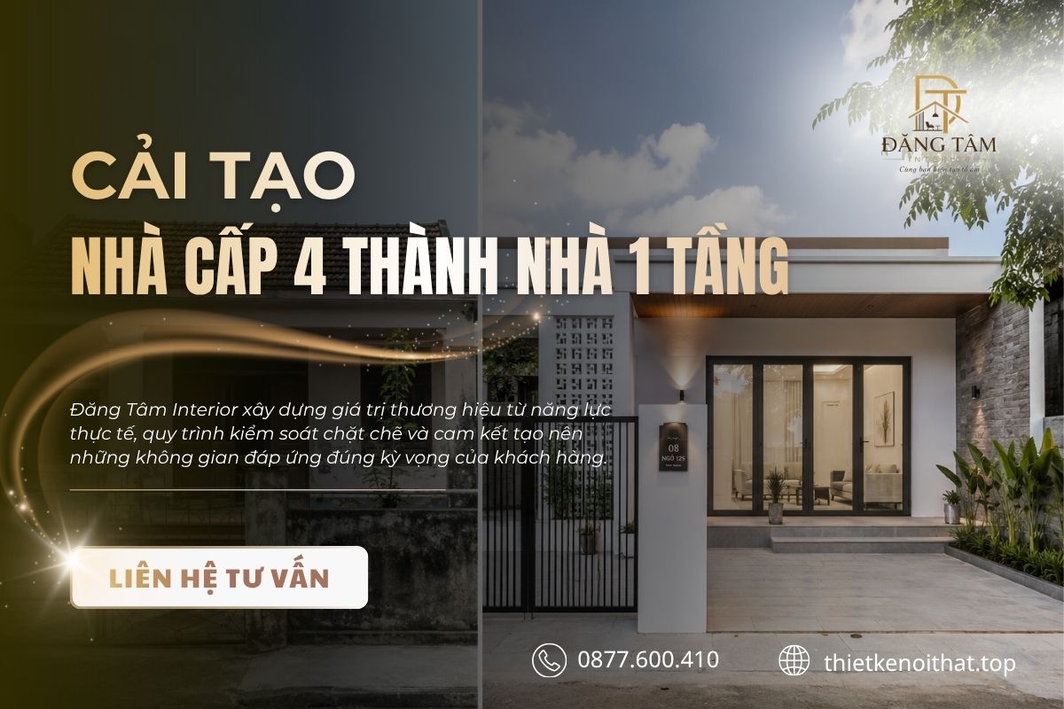 Đăng Tâm Interior đồng hành xuyên suốt từ hiện trạng tới không gian hoàn thiện