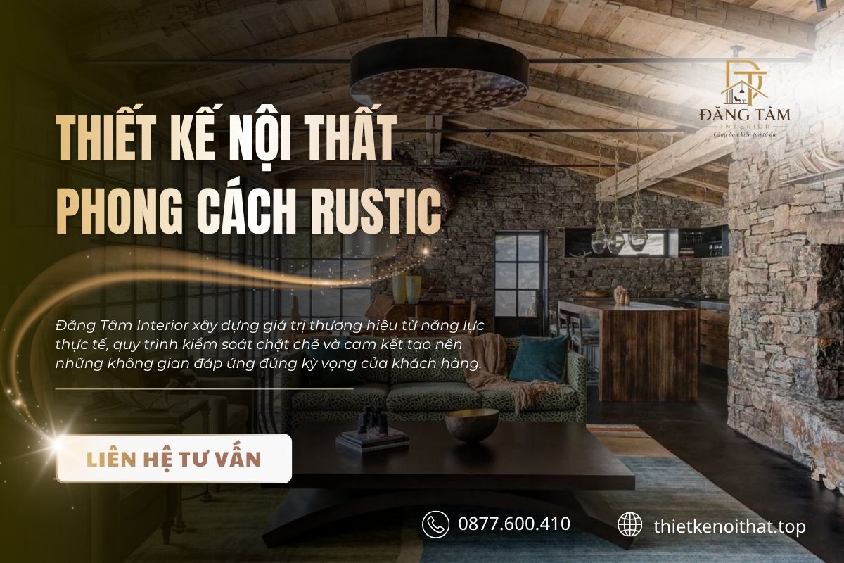 Đăng Tâm Interior tạo không gian Rustic hài hòa thẩm mỹ, công năng và tiến độ