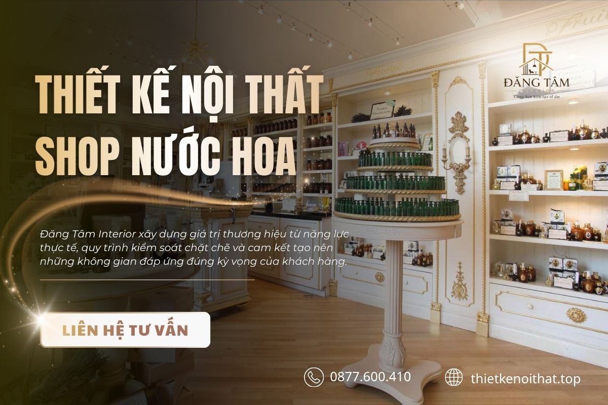 Đăng Tâm Interior kiến tạo shop nước hoa giàu cảm xúc và dấu ấn riêng