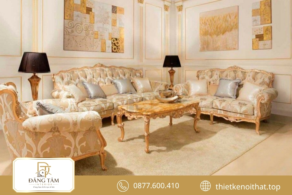 Đồ nội thất bề thế tạo nên tinh thần sang trọng đặc trưng của Baroque