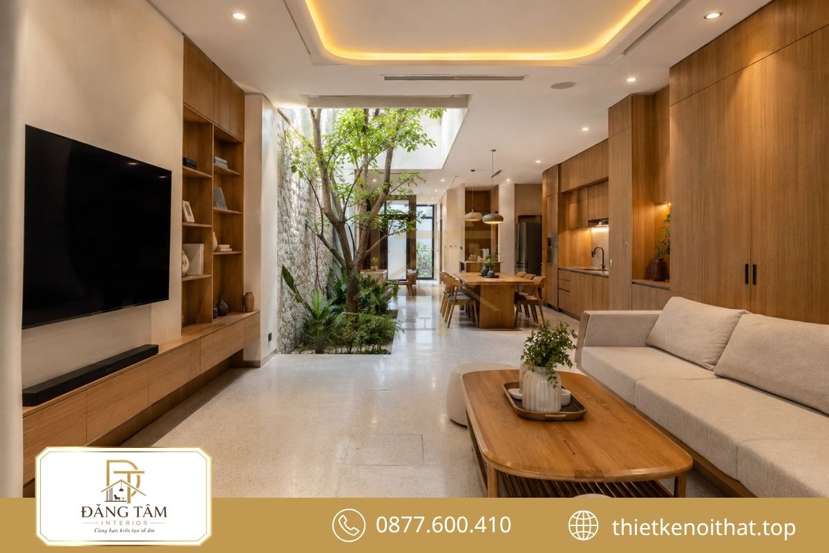 Thiết kế đồng bộ giúp cải tạo nhà ống 1 tầng gọn gàng hơn