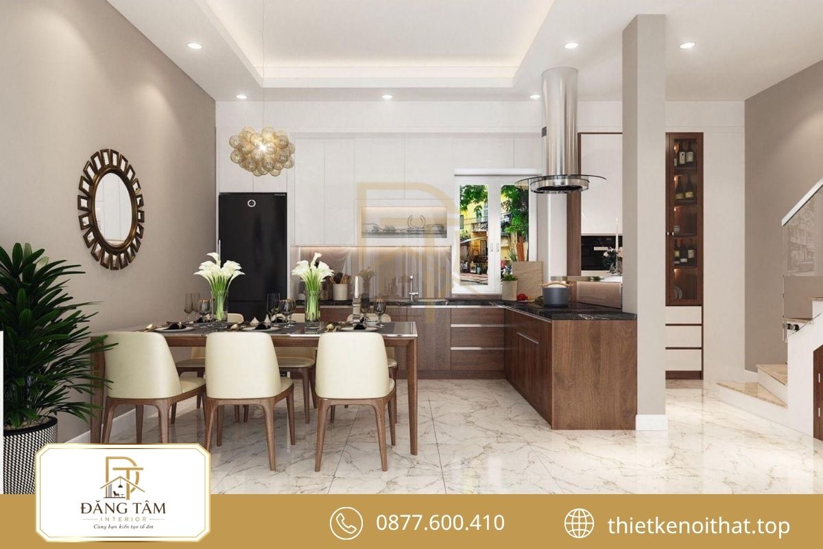 Phong cách đồng bộ tạo nên mẫu nội thất nhà ống 2 tầng đẹp 