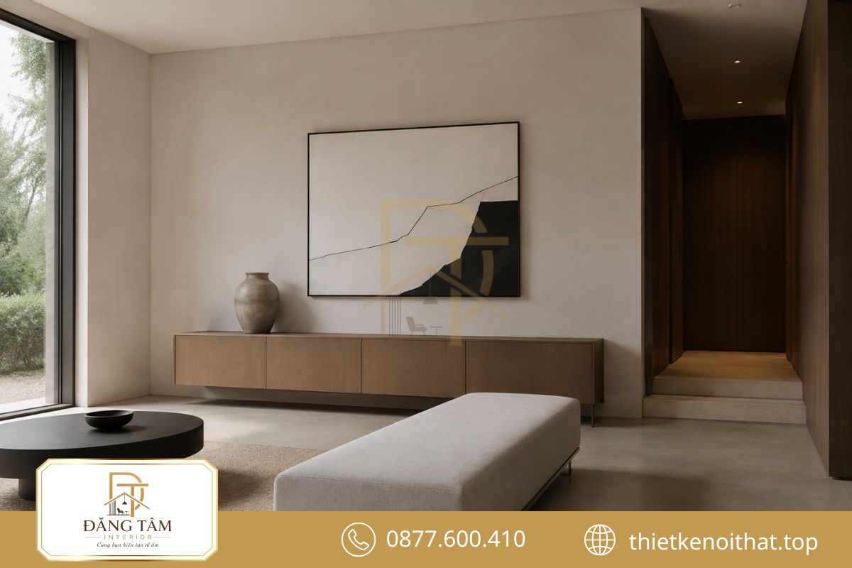 Hình khối tinh gọn tạo nét hiện đại đặc trưng cho thiết kế phong cách nội thất tối giản