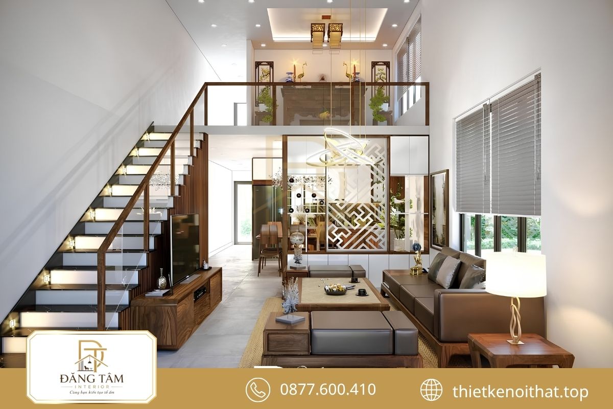 Giải pháp ánh sáng, giao thông và lưu trữ cho nhà ống ba tầng 
