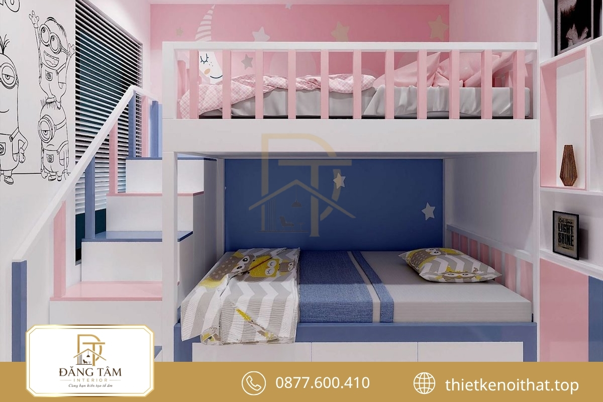 Giường tầng khai thác chiều cao và mở rộng khu vực sinh hoạt chung