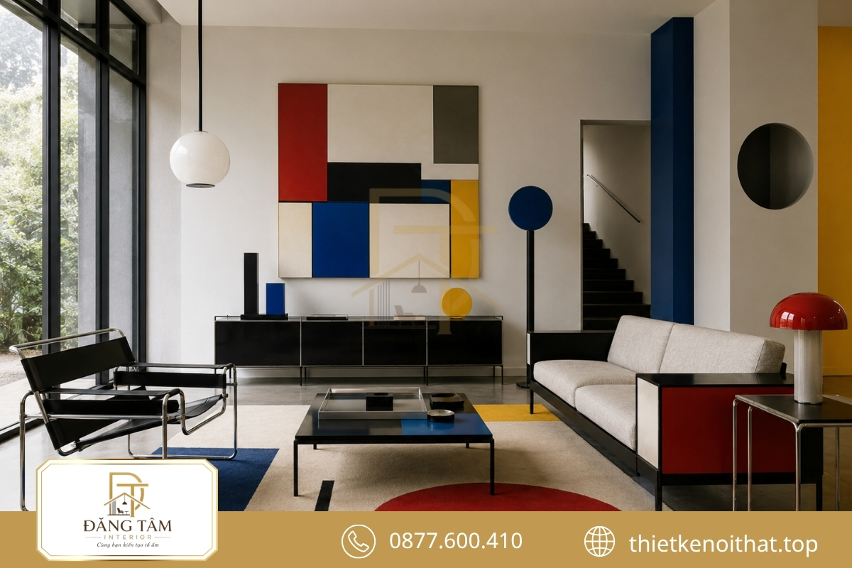 Phong cách nội thất Bauhaus tạo nhịp điệu bằng màu sắc và hình học