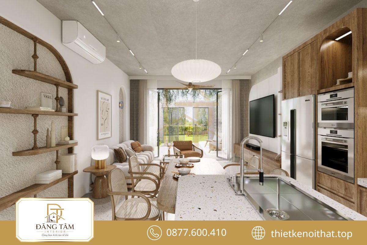 Cửa kính và cây xanh đưa thiên nhiên gần hơn với sinh hoạt gia đình