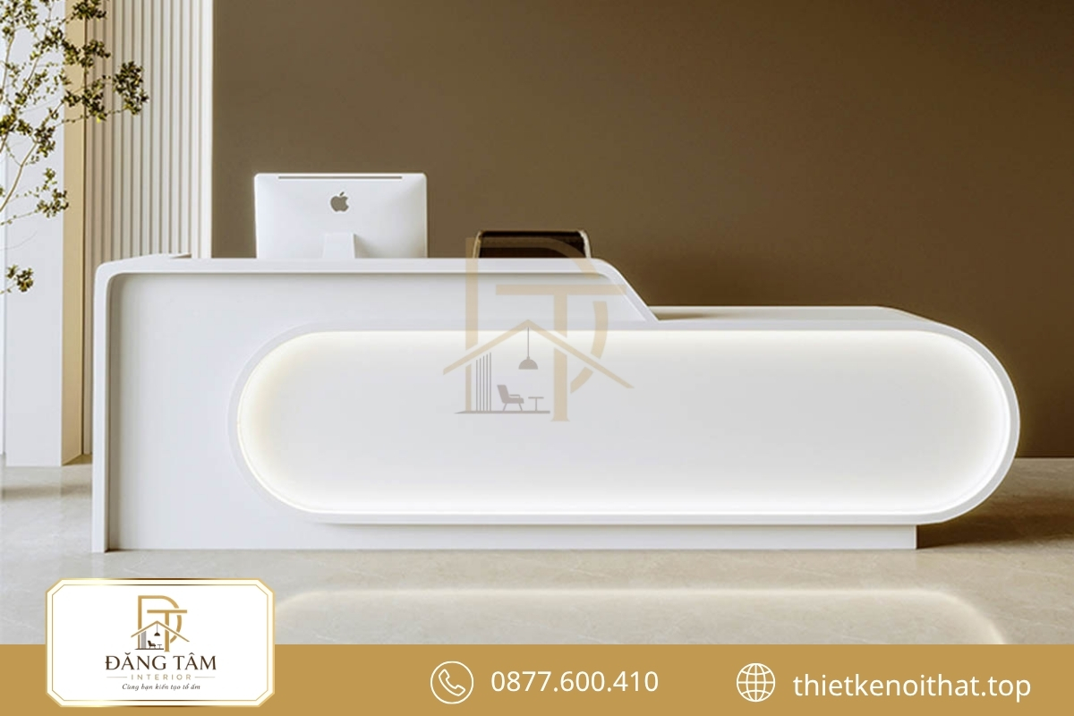 Kiểu dáng quầy lễ tân phù hợp quy mô và mô hình hoạt động