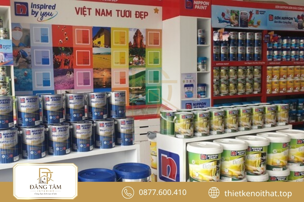 Hệ kệ linh hoạt tăng hiệu quả thiết kế nội thất cửa hàng sơn lâu dài