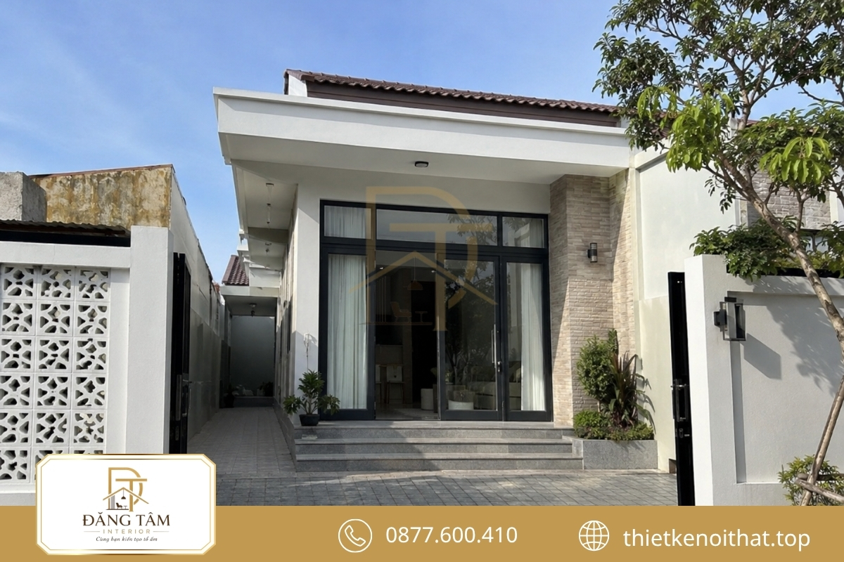 Mặt tiền cải tạo nhà cấp 4 60m2 đẹp theo phong cách hiện đại 