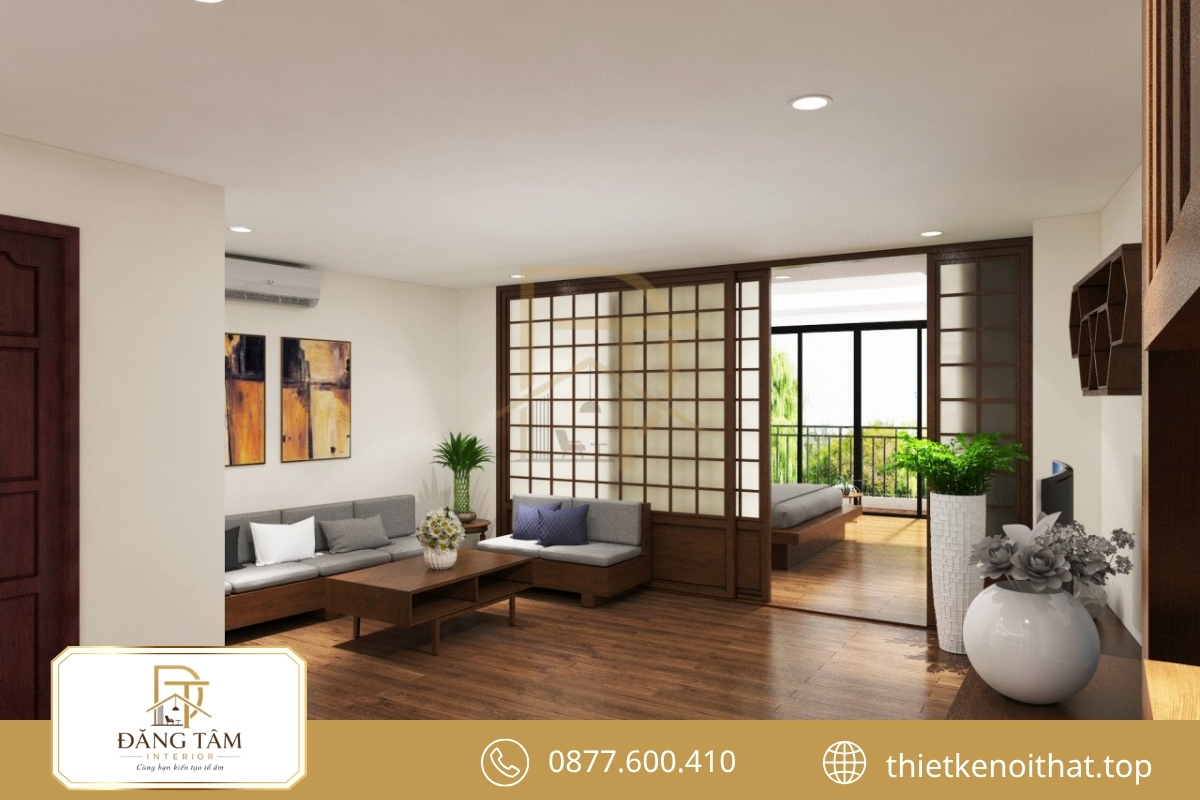 Phong cách nội thất Zen mở đầu nhẹ nhàng qua lối vào và cửa Shoji