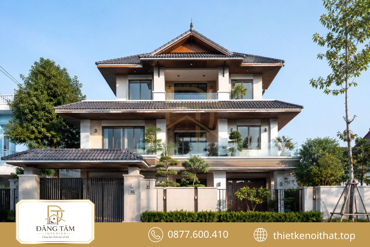 Kiểu mái phù hợp giúp biệt thự cân đối từ kết cấu đến thẩm mỹ