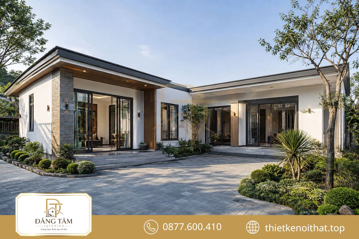 Phong cách hiện đại mang đến nhà cấp 4 chữ L cải tạo đẹp đầy tinh giản