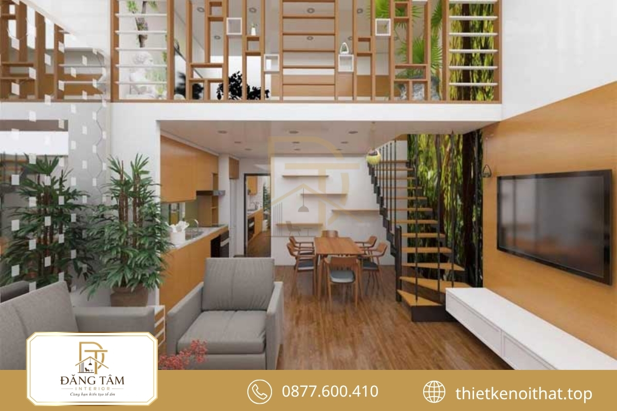 Mẫu nhà gác lửng tận dụng chiều cao, mở rộng thêm không gian sinh hoạt