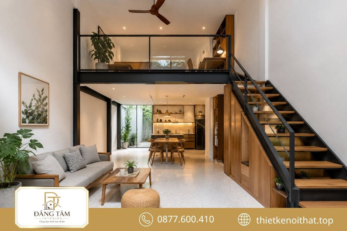 Gác lửng mở rộng diện tích mà vẫn duy trì sự thông thoáng
